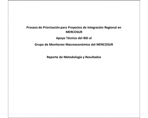 (GMM) Análisis de criterios para la priorización y coordinación de proyectos de infraestructura en el Mercosur  3 2020_ESP